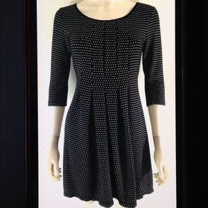💋Max Studio Polka Dot Pleat Fit Flare Mini Dress